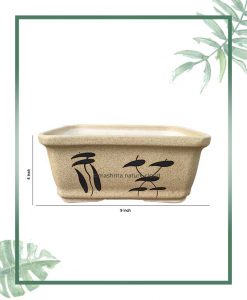 Ceramic Bonsai Tray Planter - Matt Square 11 inch