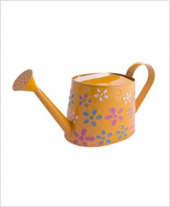 Metal Watering Can 1000ml Hand Painted Yellow